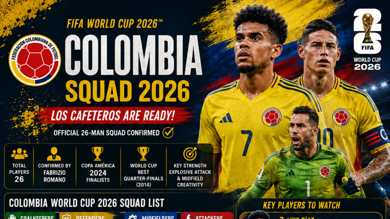 Colombia World Cup 2026 Squad: Full Official Squad List, Key Players  Predictions