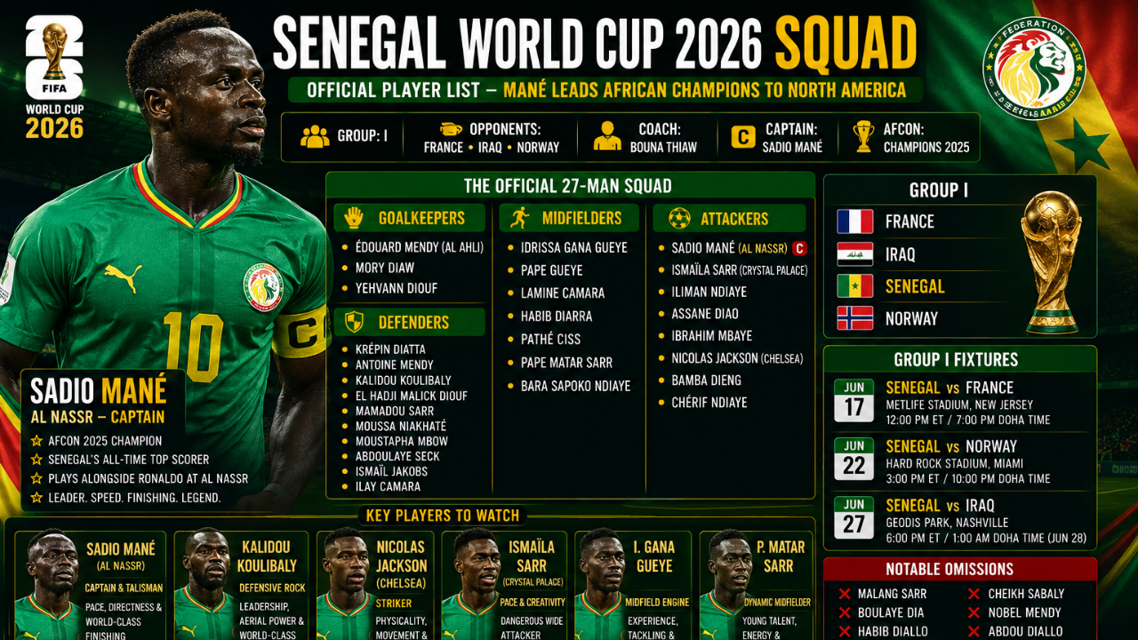 Senegal World Cup 2026 Squad List Photo (@sportsoctagon)