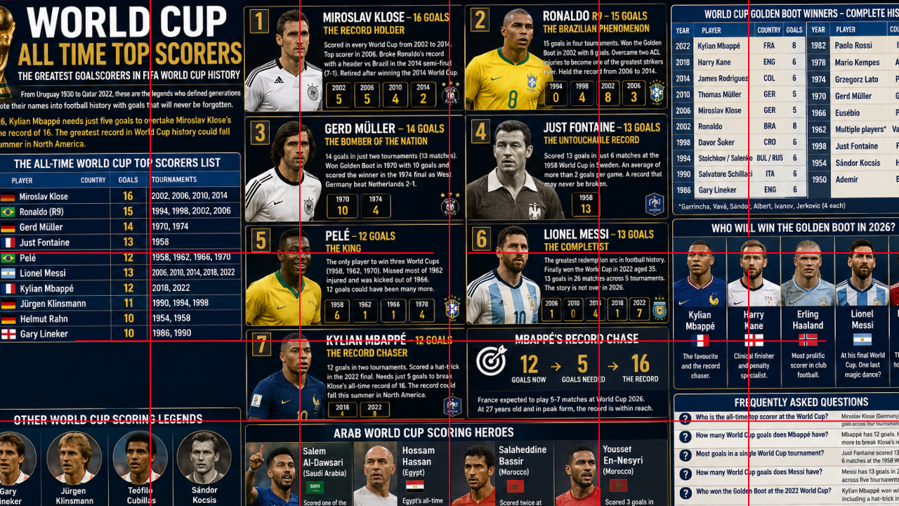 World Cup All Time Top Scorers: The Greatest Goalscorers in FIFA World Cup History (Updated2026)
