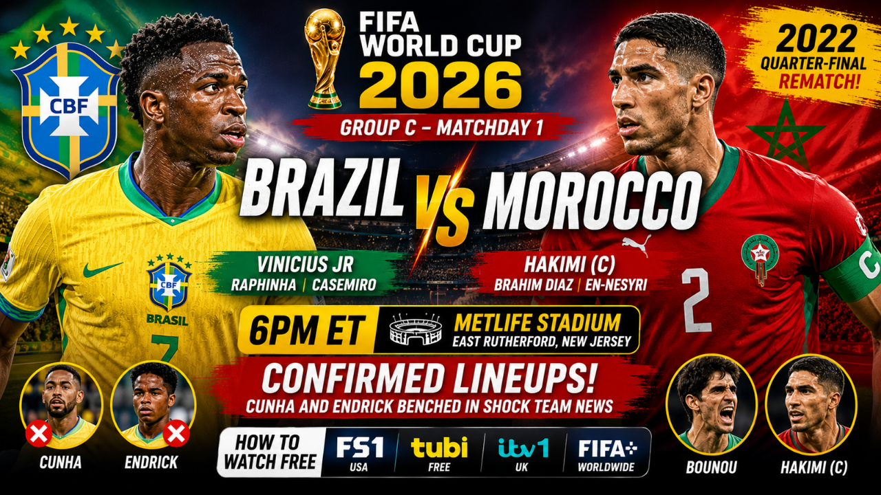 Brazil vs Morocco: Confirmed Lineups