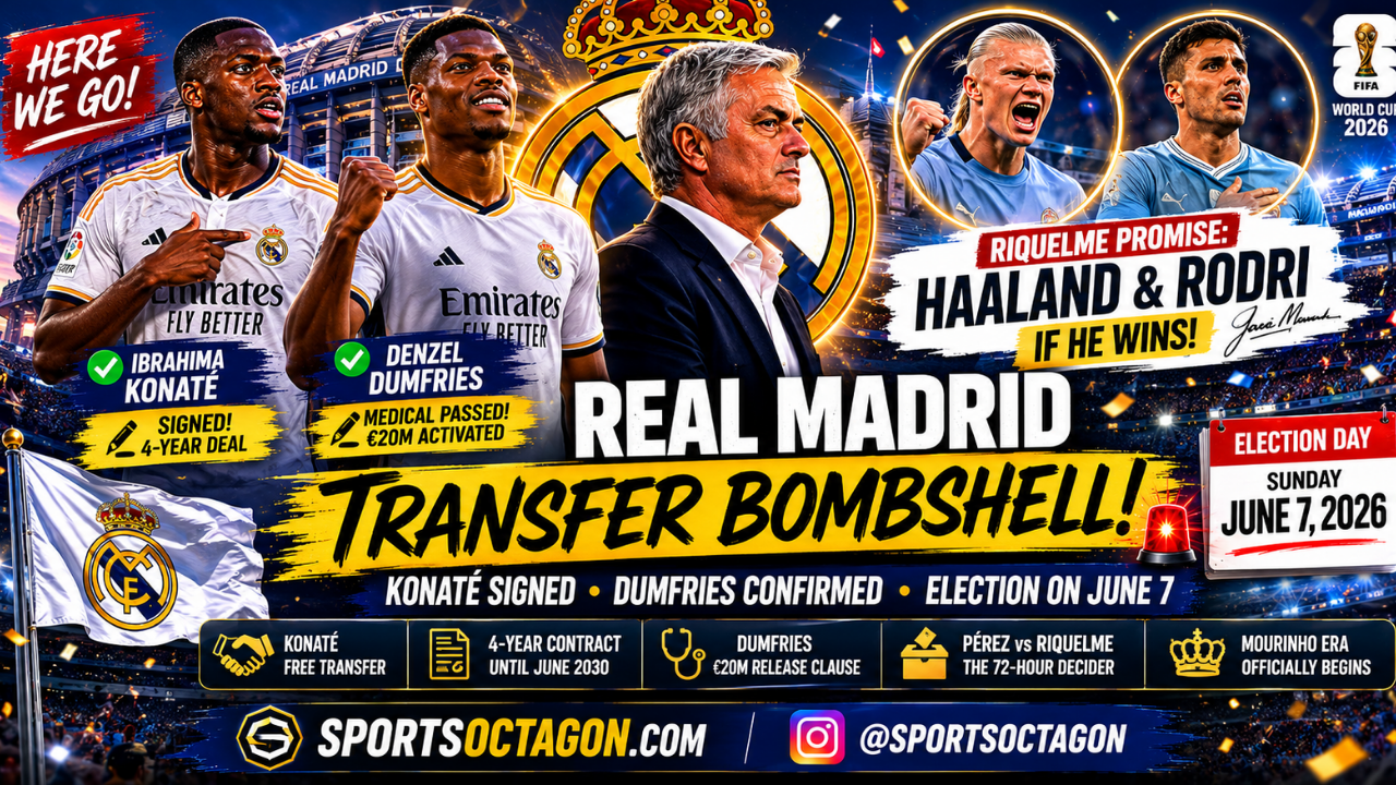 Real Madrid Transfer News Today: Konaté Signed, Dumfries Medical Done, and Riquelme Promises Haaland and Rodri Before Sunday's Election